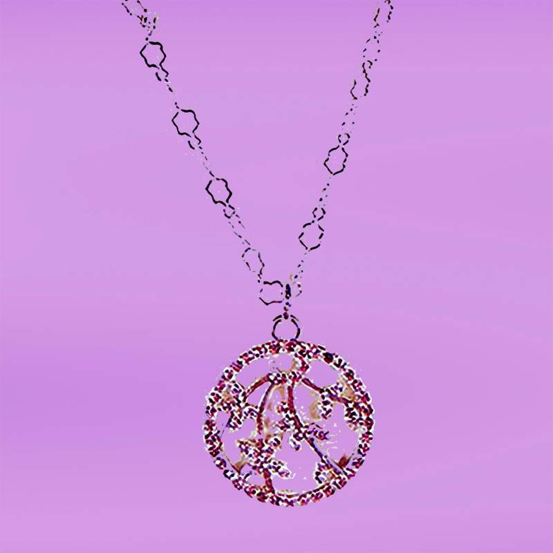 sterling Silber Ast-Halskette Mit Swarovski Rose-Kristallen von EarringsBraceletsEtc