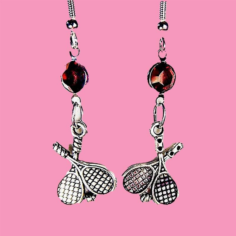 Tennisschläger Charm Ohrringe Mit Rotem Swarovski Kristall Tennisschläger Charm Ohrringe Mit Rotem Swarovski Kristall von EarringsBraceletsEtc