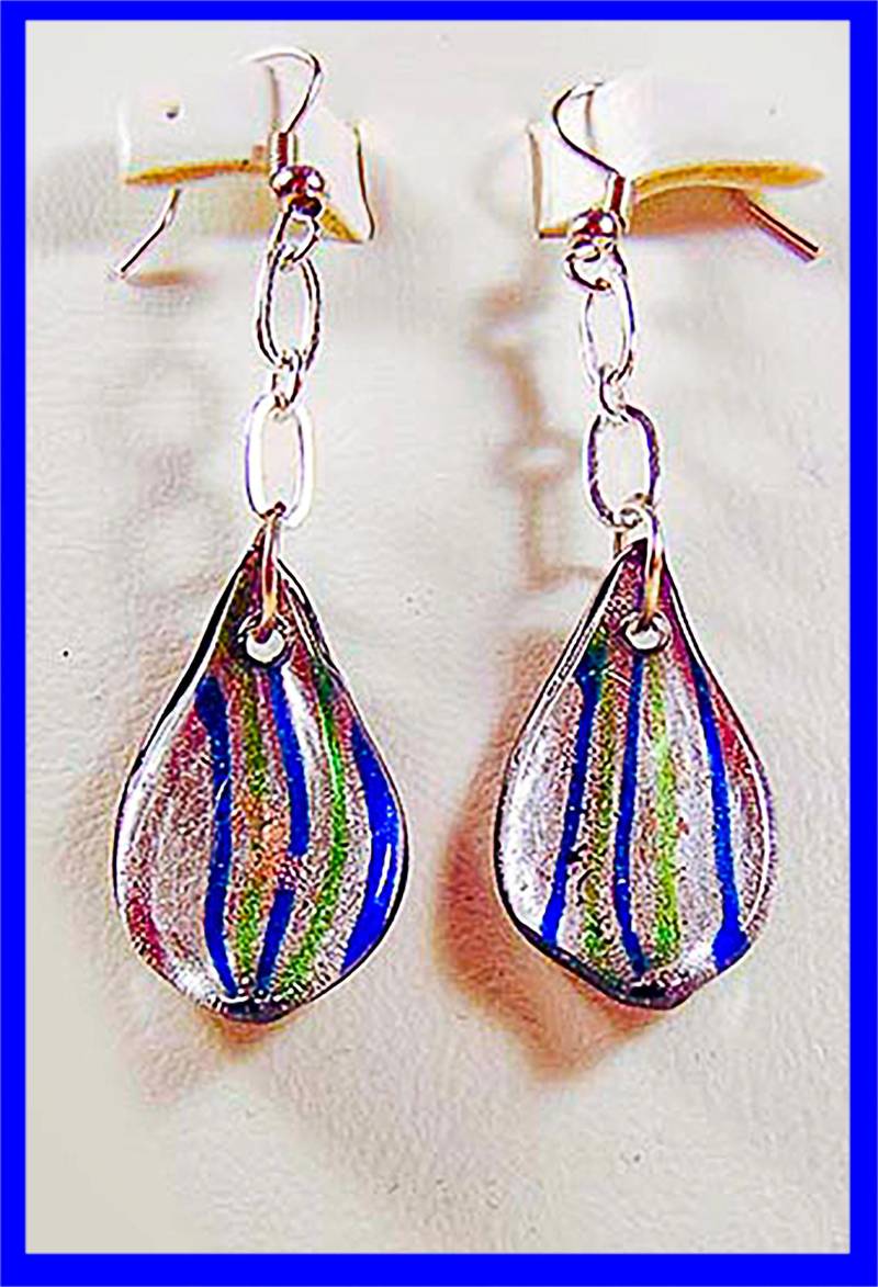 Tropfenohrringe Im Murano-stil Aus Lampworkglas. Hellgrün, Dunkelgrün, Dunkelblau. Ihre Wahl - 1249 von EarringsBraceletsEtc