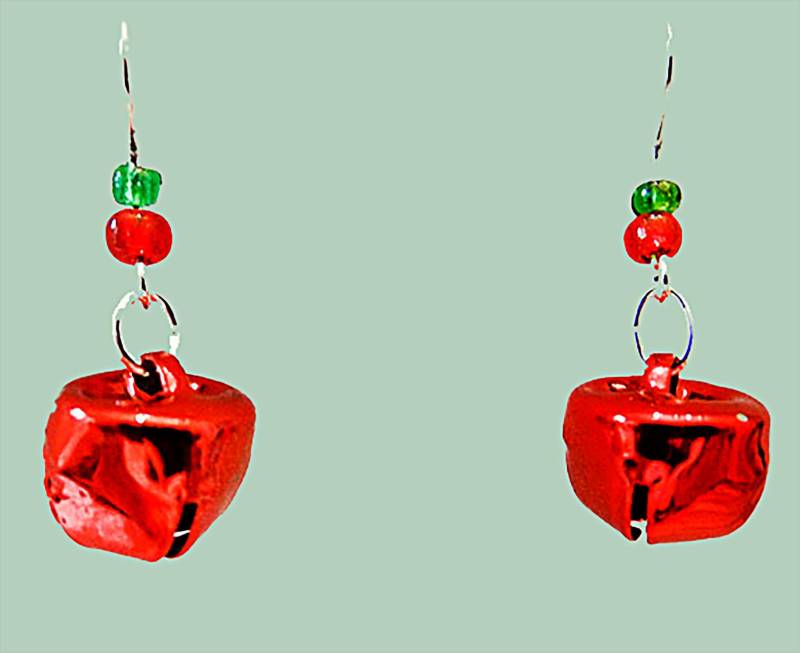 Weihnachtsglöckchen Ohrringe Red Jingle Bell Urlaub Schmuck von EarringsBraceletsEtc