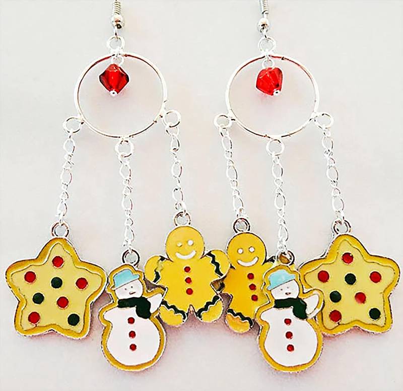 Weihnachtskeks-Anhänger, Keksohrringe, Weihnachtsohrringe, Keksschmuck, Weihnachtsschmuck, Keksanhänger, Weihnachtsschmuck - 1111C von EarringsBraceletsEtc