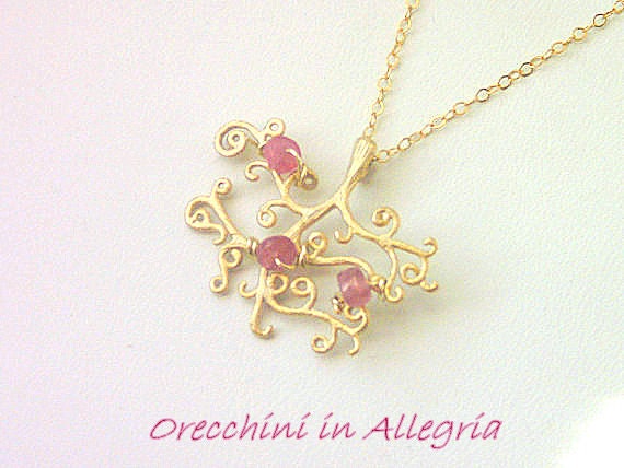Halskette Goldenen Zweig Und Rubine. Elegant Zart. Edelsteine Halskette. Klimt Stil. Braut Einzigartige Halskette Goldenen Zweig Und Rubine. Elegant Zart. Edelsteine Halskette. Klimt Stil. Braut Einzigartige von EarringsandJoy