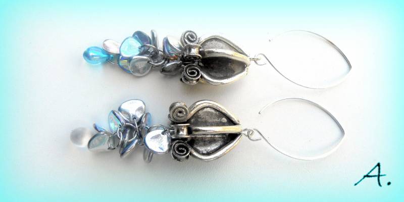 Ohrringe-Quallen-Glas Und Reinem Silber. Baumeln Sie Ohrringe Blau-Violett-Cluster. Karen Hill Tribe Silber Ohrringe. Ohrringe-Meer Ohrringe-Quallen-Glas Und Reinem Silber. Baumeln Sie Ohrringe Blau-Violett-Cluster. Karen Hill Tribe Silber Ohrringe. Ohrringe-Meer von EarringsandJoy