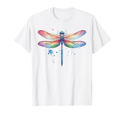 Aquarell Libelle Grafik Lustige Naturliebhaber Männer Frauen T-Shirt von Earth Day Dragonfly Watercolor Tee