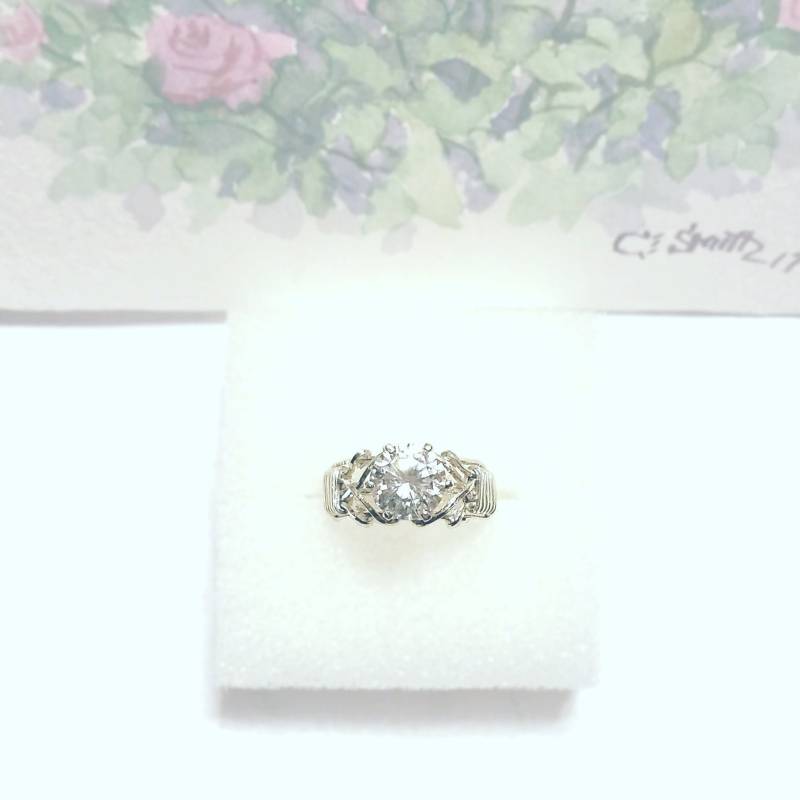 Fillagree Wire Birthstone Oder Moissannit Ring Wrapped Schmuck Handgemacht in Silber/Gold Kostenloser Versand Fillagree Wire Birthstone Oder Moissannit Ring Wrapped Schmuck Handgemacht in Silber/Gold Kostenloser Versand von EarthArtsNW