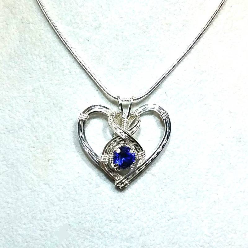 Personalisierter Edelstein Geburtsstein Herz Anhänger Halskette Draht Gewickelt Handgefertigt in Silber Geschenk Für Sie Personalisierter Edelstein Geburtsstein Herz Anhänger Halskette Draht Gewickelt Handgefertigt in Silber Geschenk Für Sie von EarthArtsNW