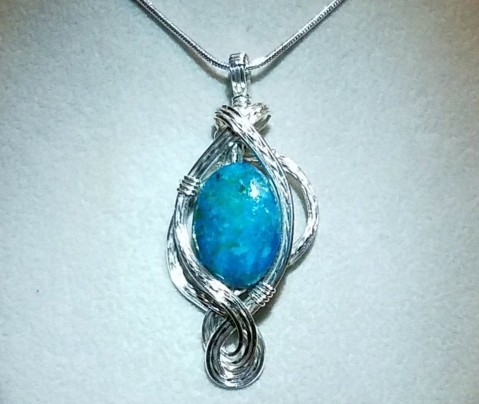 Türkis Blauer Seejaspis Anhänger Damen Halskette Draht Gewickelt Schmuck Handarbeit in Silber Mit Versandkostenfrei Türkis Blauer Seejaspis Anhänger Damen Halskette Draht Gewickelt Schmuck Handarbeit in Silber Mit Versandkostenfrei von EarthArtsNW