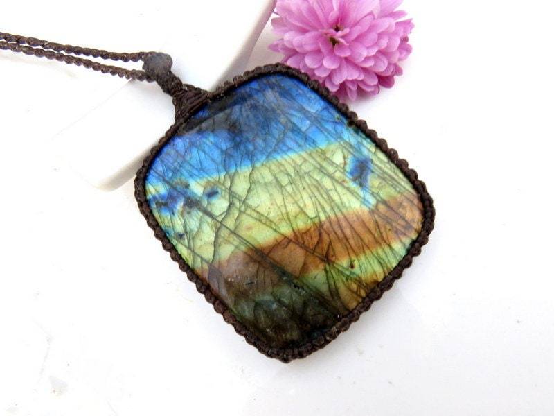 Labradorit Halskette, Qualitativ Hochwertiger Labradorit, Vitality Edelstein, Wicca Schmuck, Celestial Statement von EarthAuraCreations