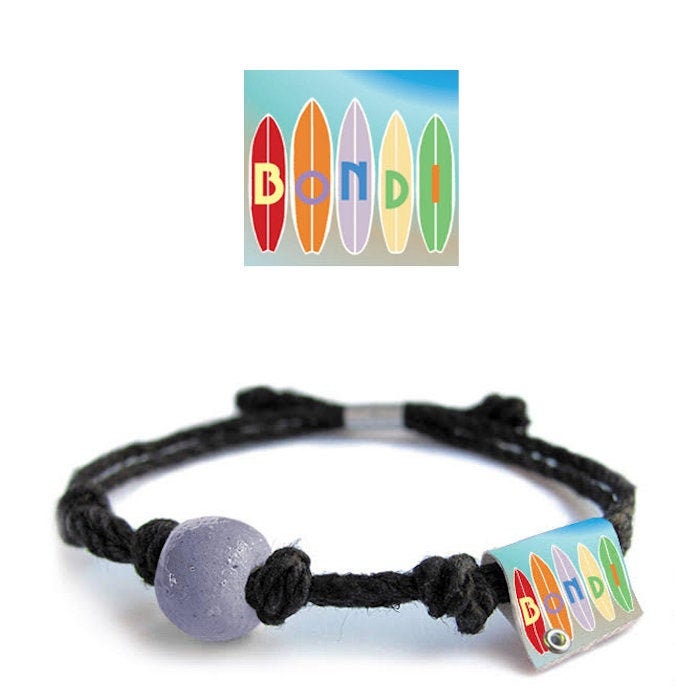 Bondi Beach Sand Hanf Armband Veganes Boho Fußkettchen von EarthBands