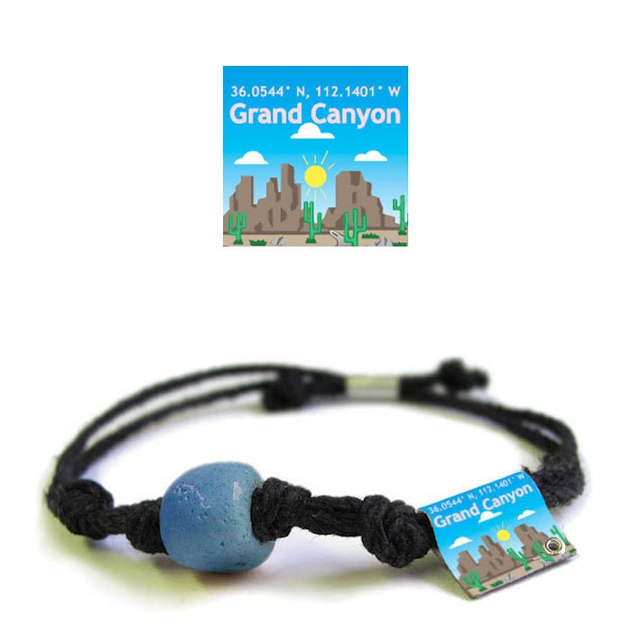 Grand Canyon Sandperlen Armband Veganes Hanf Boho Fußkettchen von EarthBands