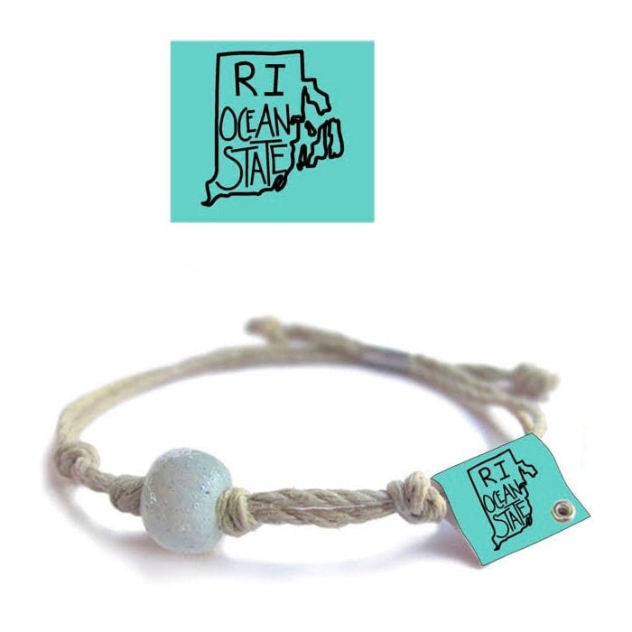 Rhode Island Sand Bead Hanf Armband Veganes Boho Fußkettchen von EarthBands