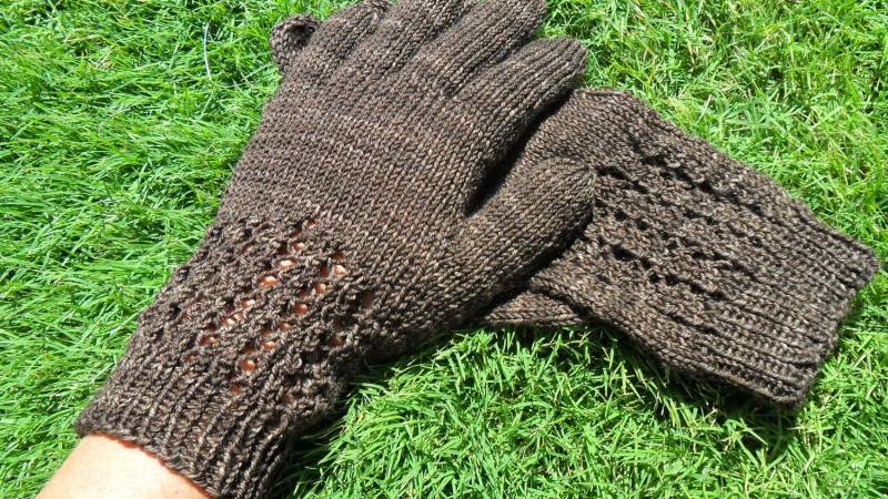 Handgestrickte Handschuhe Aus Merinowolle - Schokobraun, Mittelgroß von EarthBoundKnits