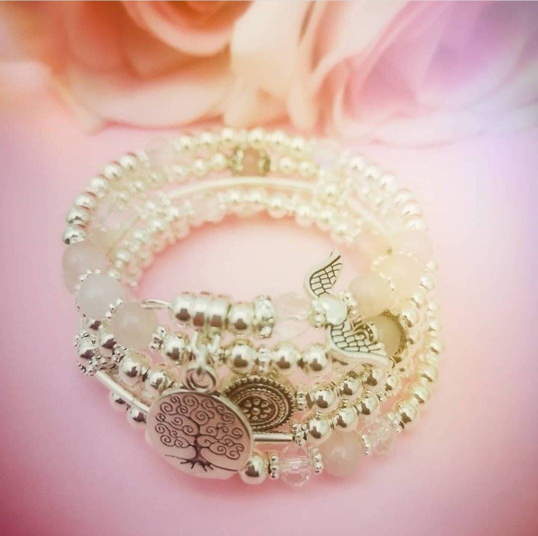 Rosenquarz/Erzengel Chamuel Wickelarmband Von Earth Angel Jewellery von EarthByEarthAngel