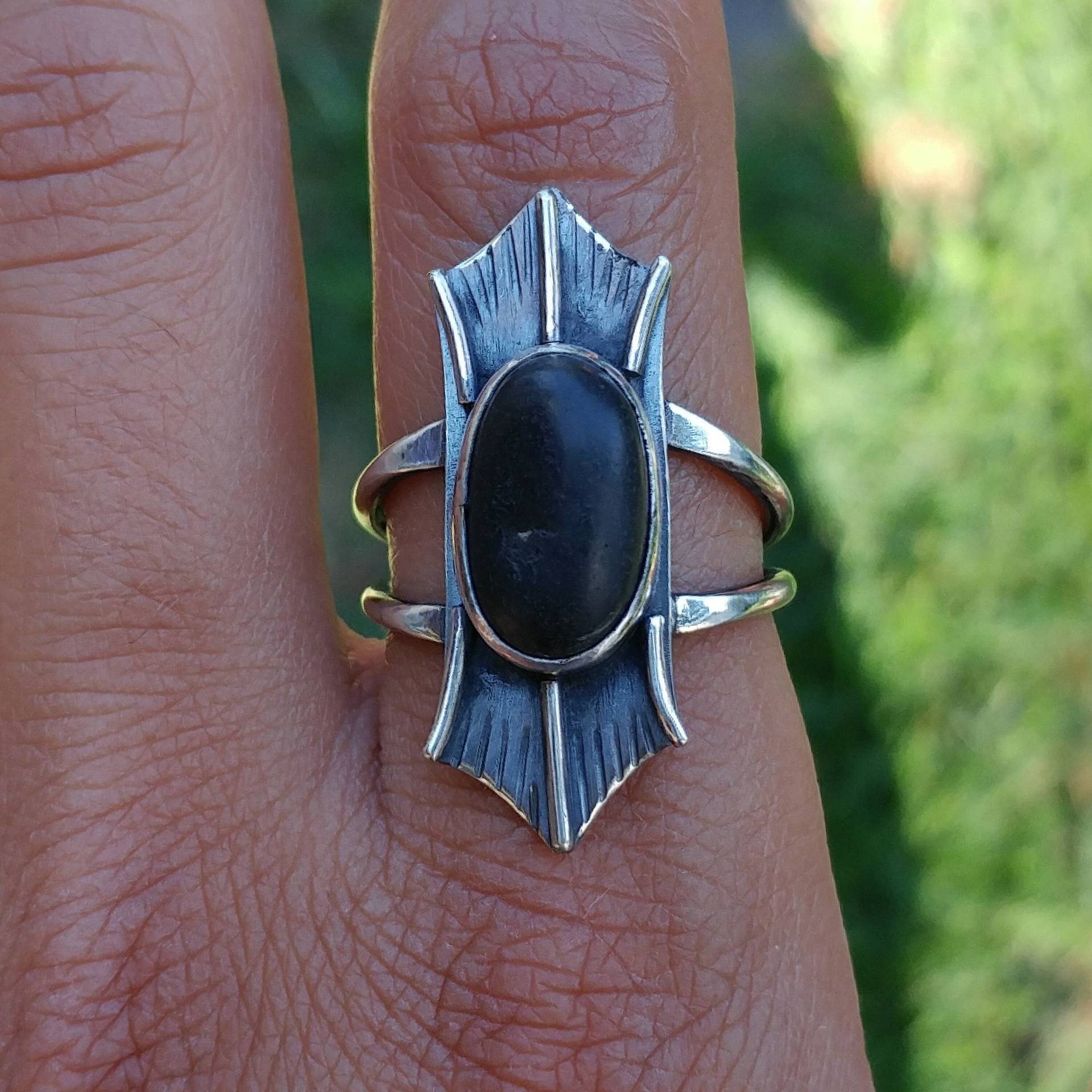 Lava Perlen Doppel Bandring Lava Perlen Doppel Bandring von EarthCoreMetalDesign