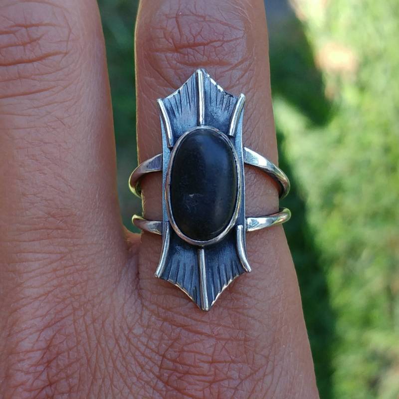 Lava Perlen Doppel Bandring Lava Perlen Doppel Bandring von EarthCoreMetalDesign