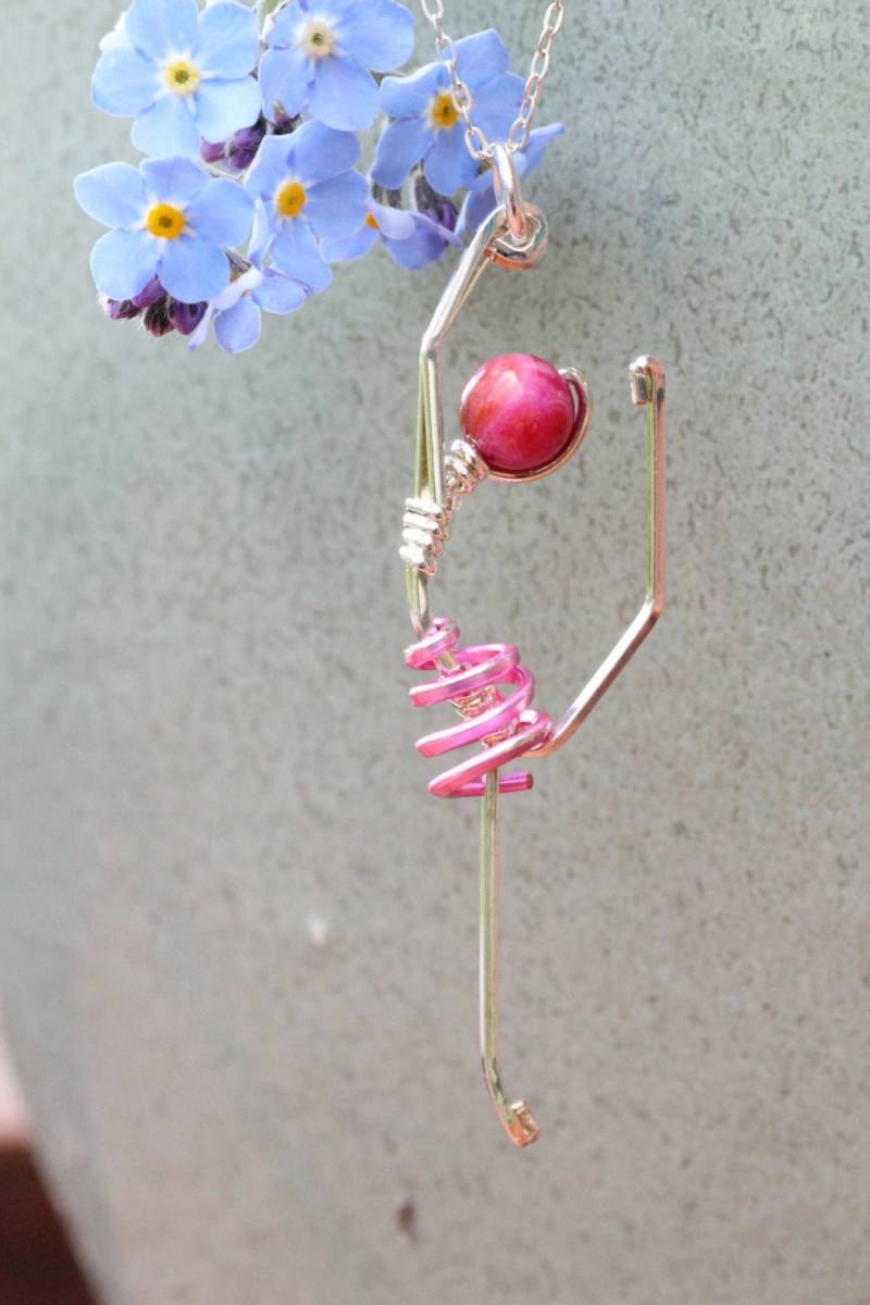sterling Silber Ballerina Halskette Drahtumwickelter Tanz Anhänger von EarthJewelry