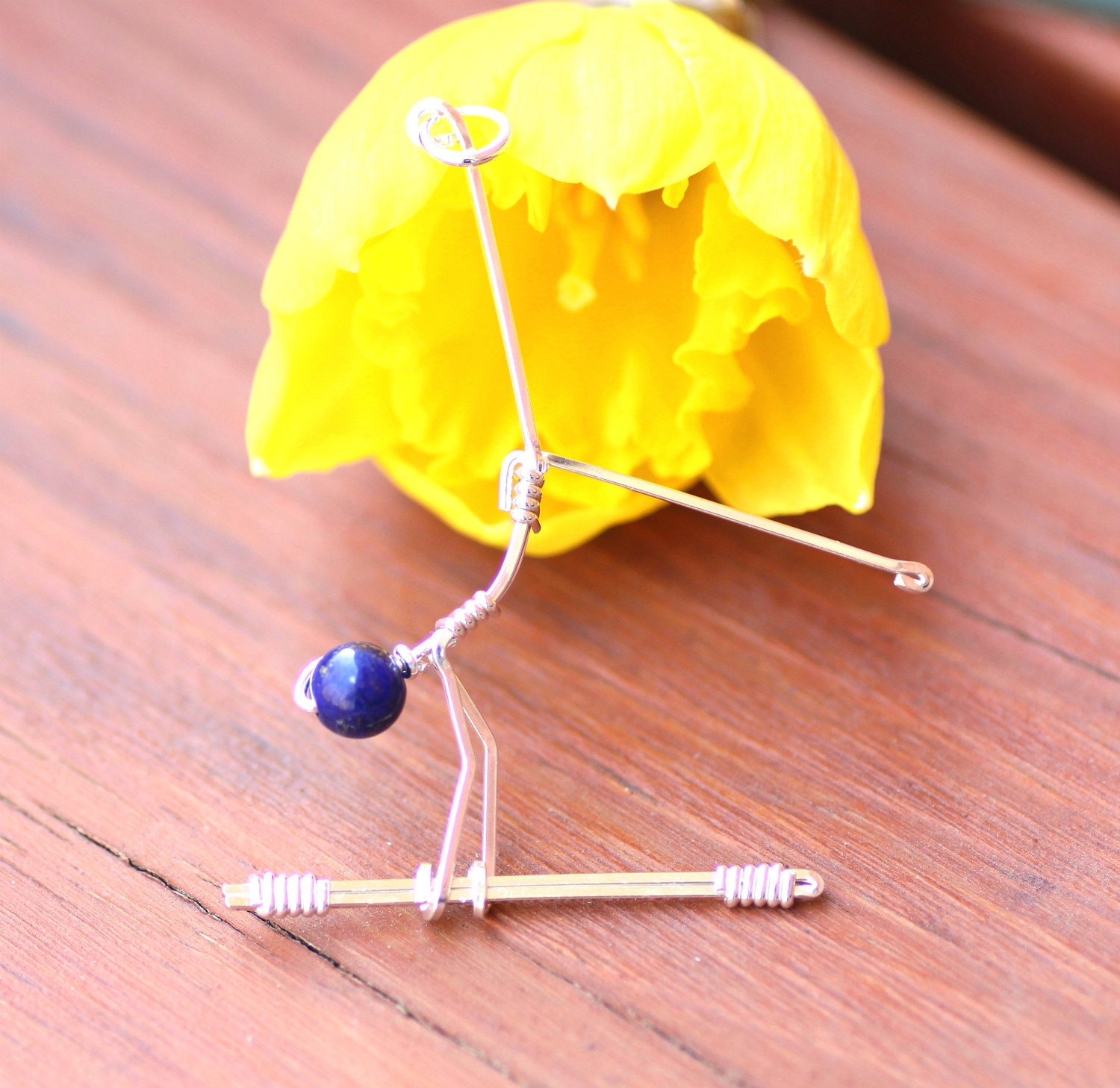 sterling Silber Turnerin Halskette Schwebebalken Anhänger Schmuck von EarthJewelry