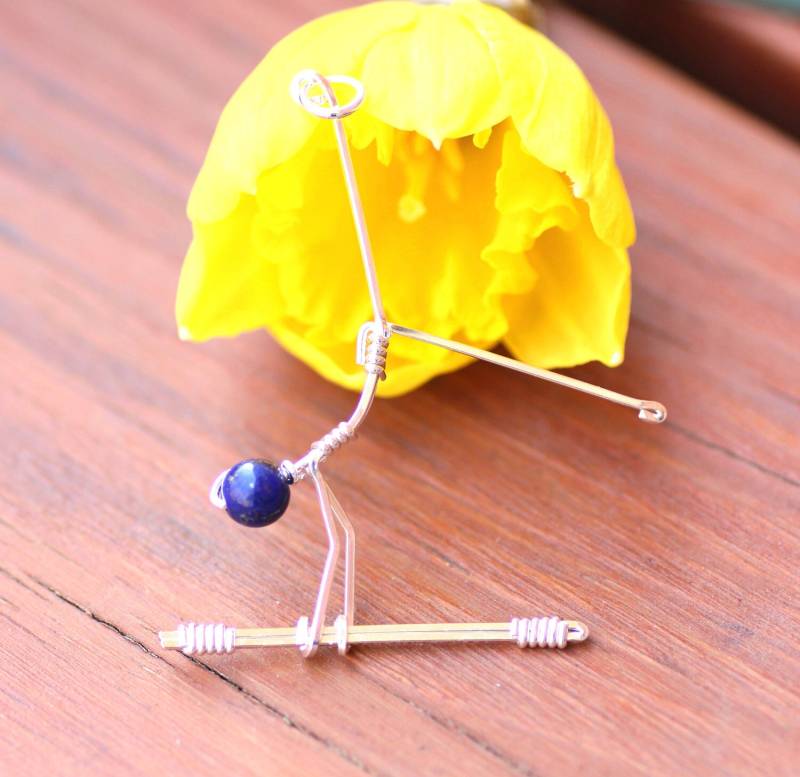 sterling Silber Turnerin Halskette Schwebebalken Anhänger Schmuck von EarthJewelry