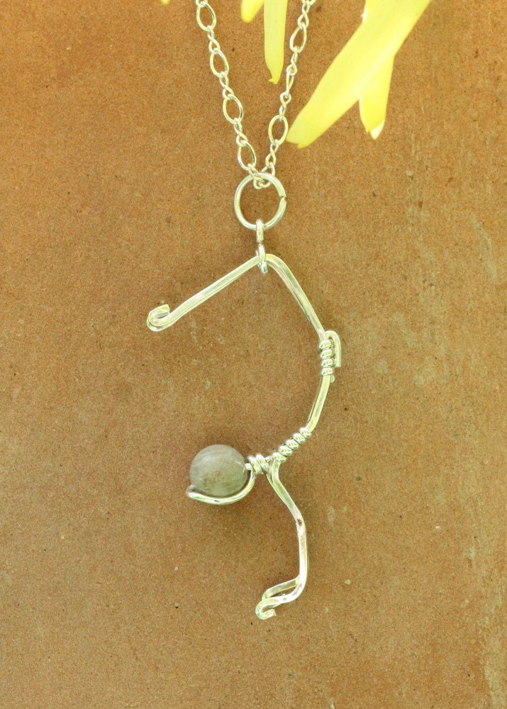 Skorpion Pose Sterling Silber Yoga Anhänger Mit Stein von EarthJewelry