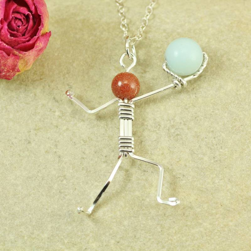Echtsilber-Volleyball-Player Halskette Sport Schmuck von EarthJewelry