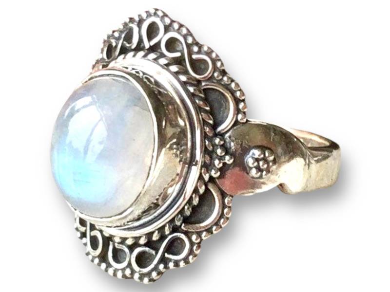 Regenbogen Mondstein Designer Edelstein 925 Sterling Silber Ring - Größe N 1/2 Regenbogen Mondstein Designer Edelstein 925 Sterling Silber Ring - Größe N 1/2 von EarthMagicStudio