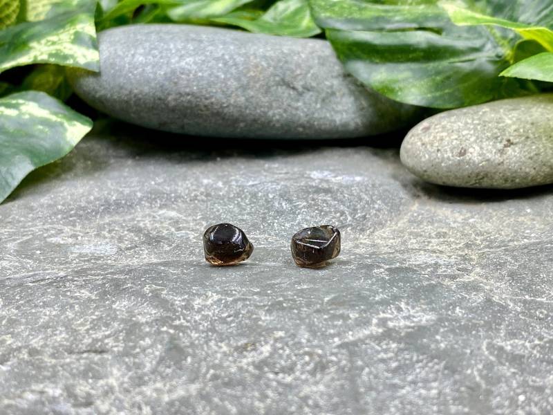 Rauchquarz Ohrstecker Rohkristall Naturstein Healing Erdige Boho Rauchquarz Ohrstecker Rohkristall Naturstein Healing Erdige Boho von EarthPlayStudios