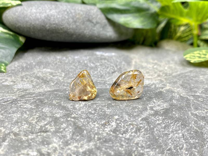 Rutilquarz Edelstein Ohrstecker/Goldener Kristallquarz Schmuck Heilstein Spendet An Tiere Rutilquarz Edelstein Ohrstecker/Goldener Kristallquarz Schmuck Heilstein Spendet An Tiere von EarthPlayStudios