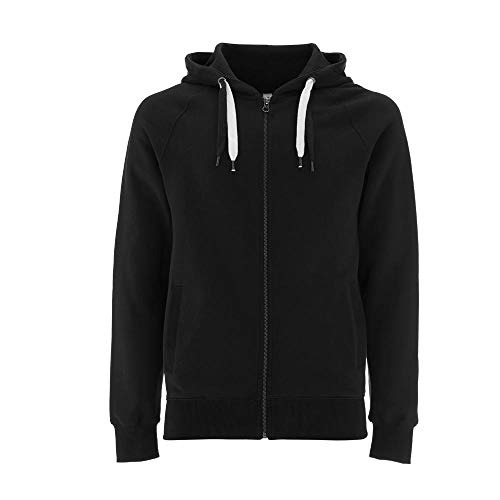 EarthPositive - Unisex Organic Zip-Up Hoodie/Black, S von EarthPositive