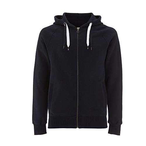 EarthPositive - Unisex Organic Zip-Up Hoodie/Navy Blue, XS von EarthPositive