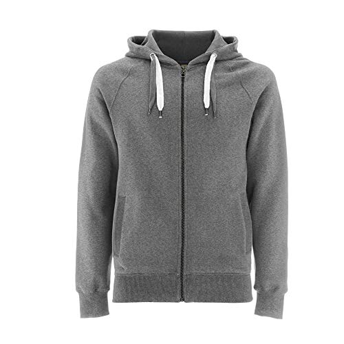 EarthPositive - Unisex Organic Zip-Up Hoodie/Melange Grey, L von EarthPositive