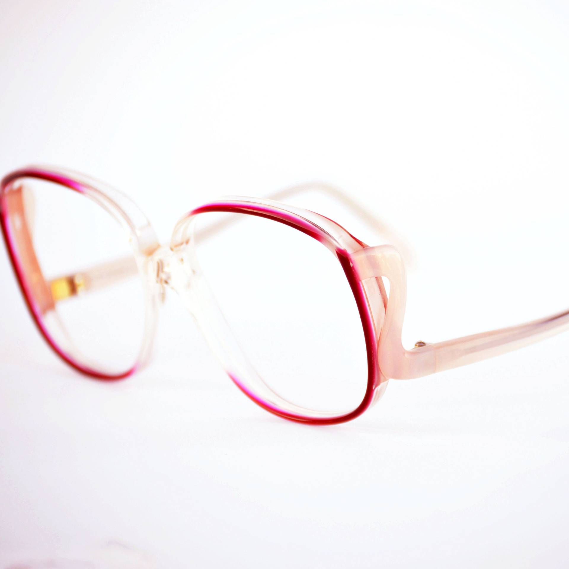 80Er Oversized Drop Arm Brillengestelle Keine Gläser 1980Er Sophia Loren Rot Und Pink Große Plastik Oma Brille Retro von EarthShadowVintage