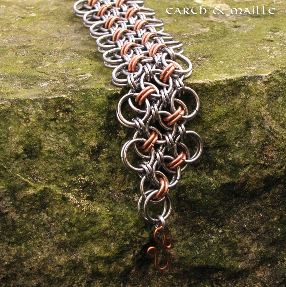 Helm Kette Edelstahl Kupfer Kettenarmband, Chainmaille Armband, Renaissance Mittelalter Armband Helm Kette Edelstahl Kupfer Kettenarmband, Chainmaille Armband, Renaissance Mittelalter Armband von EarthandMaille