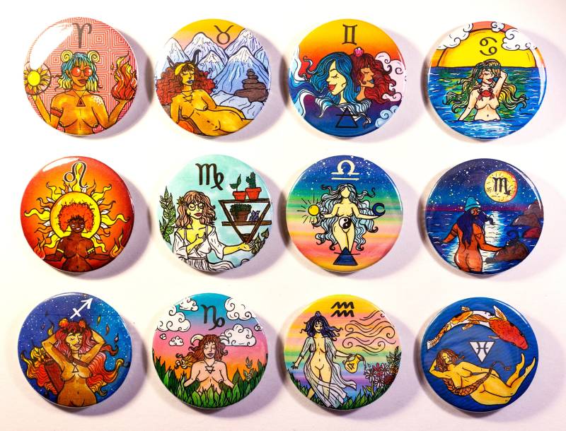 sternzeichen Einzelne Buttons Und Kompletter Button 12Er-Pack sternzeichen Einzelne Buttons Und Kompletter Button 12Er-Pack von EarthflowArts