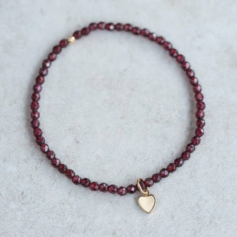 14K Gold Granat Armband, [Ebgm2009] Stacking Echte Armbänder, Armband 3 Mm, Bf von EarthlyAbundanceGems