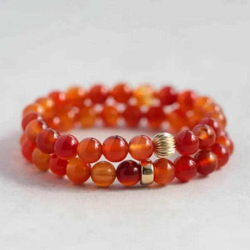 Karneol 8 Mm Perlen Edelstein Stretch-Armband [Ebcm1401]| Oranger Naturstein | Vitalität, Selbstvertrauen Heilenden von EarthlyAbundanceGems