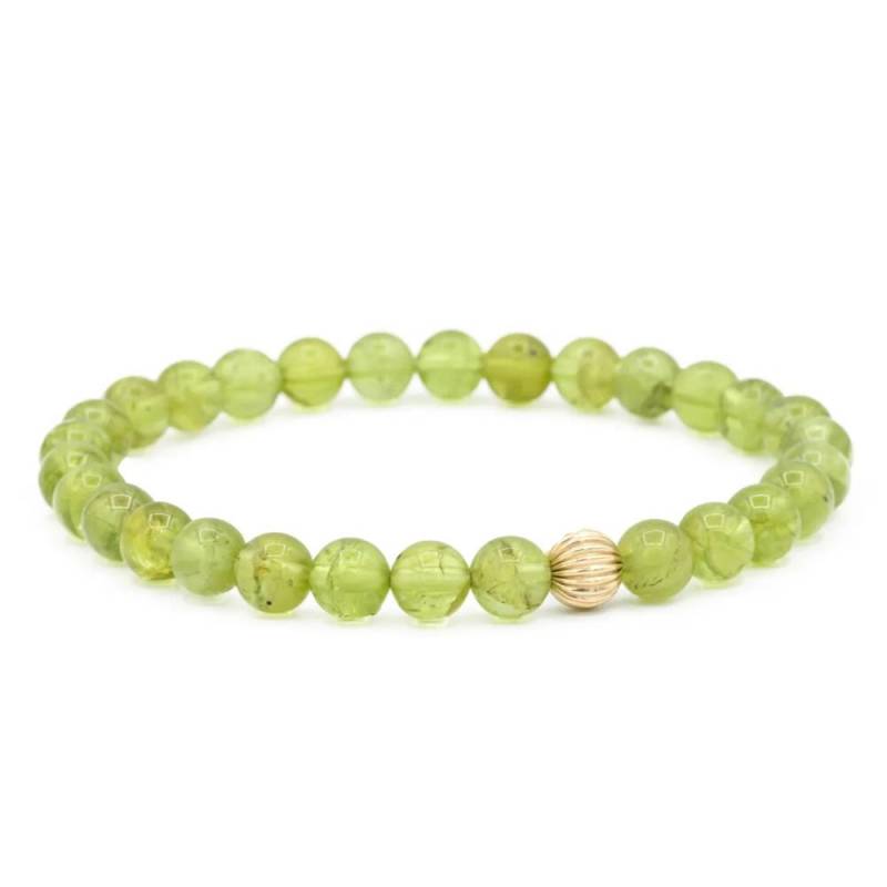 Massives 14K Gold Aaaa+ 6 Mm Peridot | Seltenes Armband in Bester Qualität 100% Echter Natürliches Stretch von EarthlyAbundanceGems