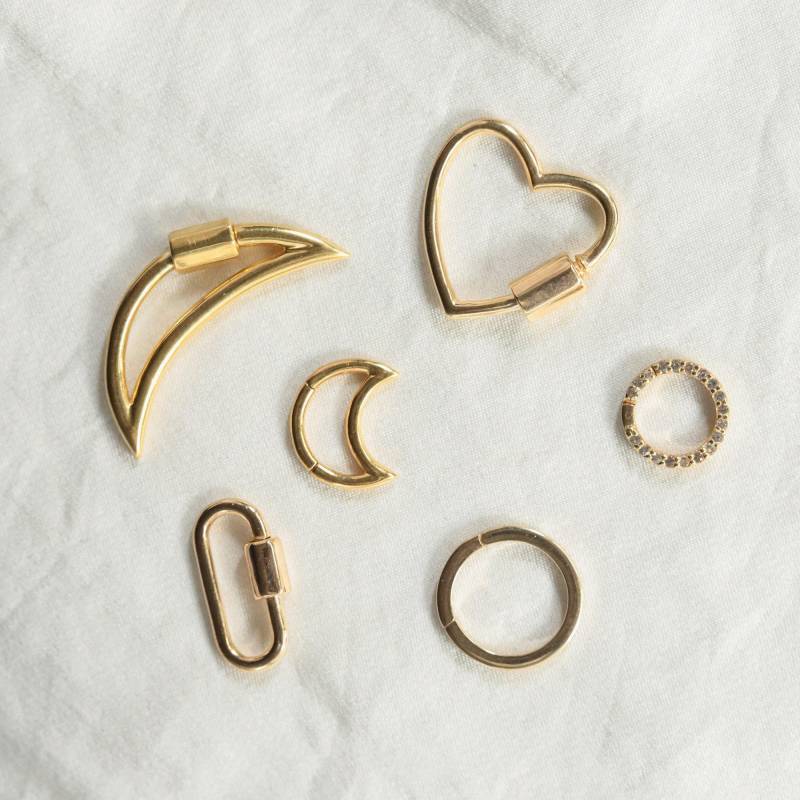 Karabiner /Enhancer - 3 Micron Gold Auf Sterlingsilber [Ecgp1939] von EarthlyAbundanceGems