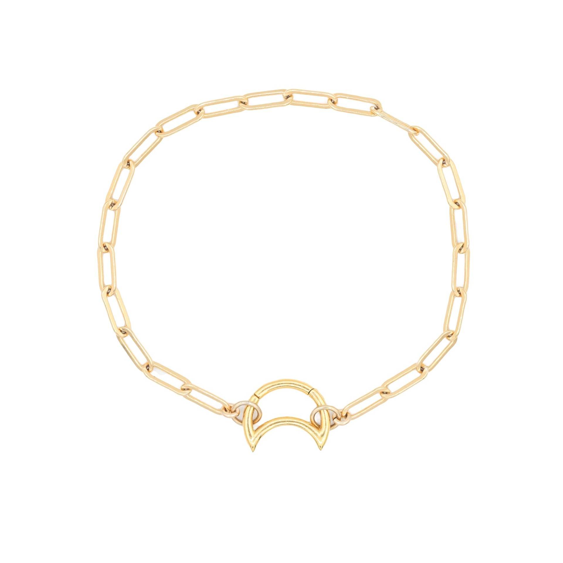 Karabiner Paperclip Armband , Kette Mond [Ebgp1295] Gold Filled Gliederkette Rechteck 11P von EarthlyAbundanceGems