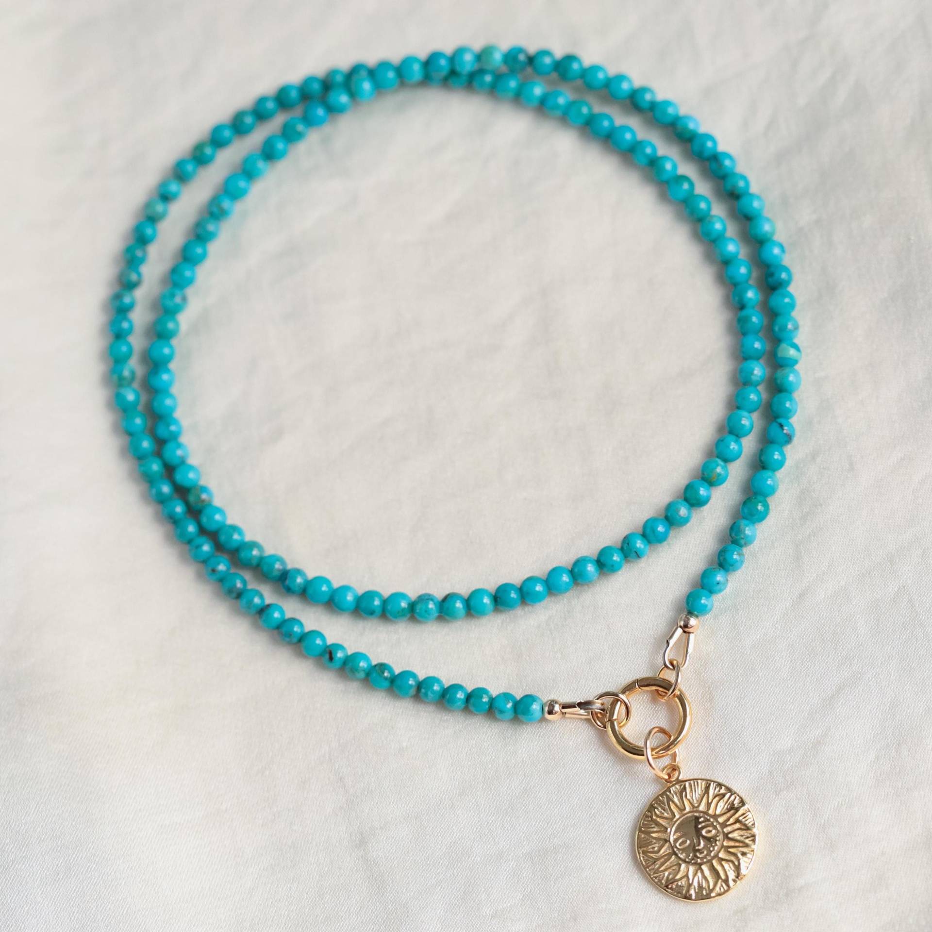 Kingman Türkis Karabiner Halskette | Echter Natürlicher Blauer [Entp1052] Echte Halsband von EarthlyAbundanceGems