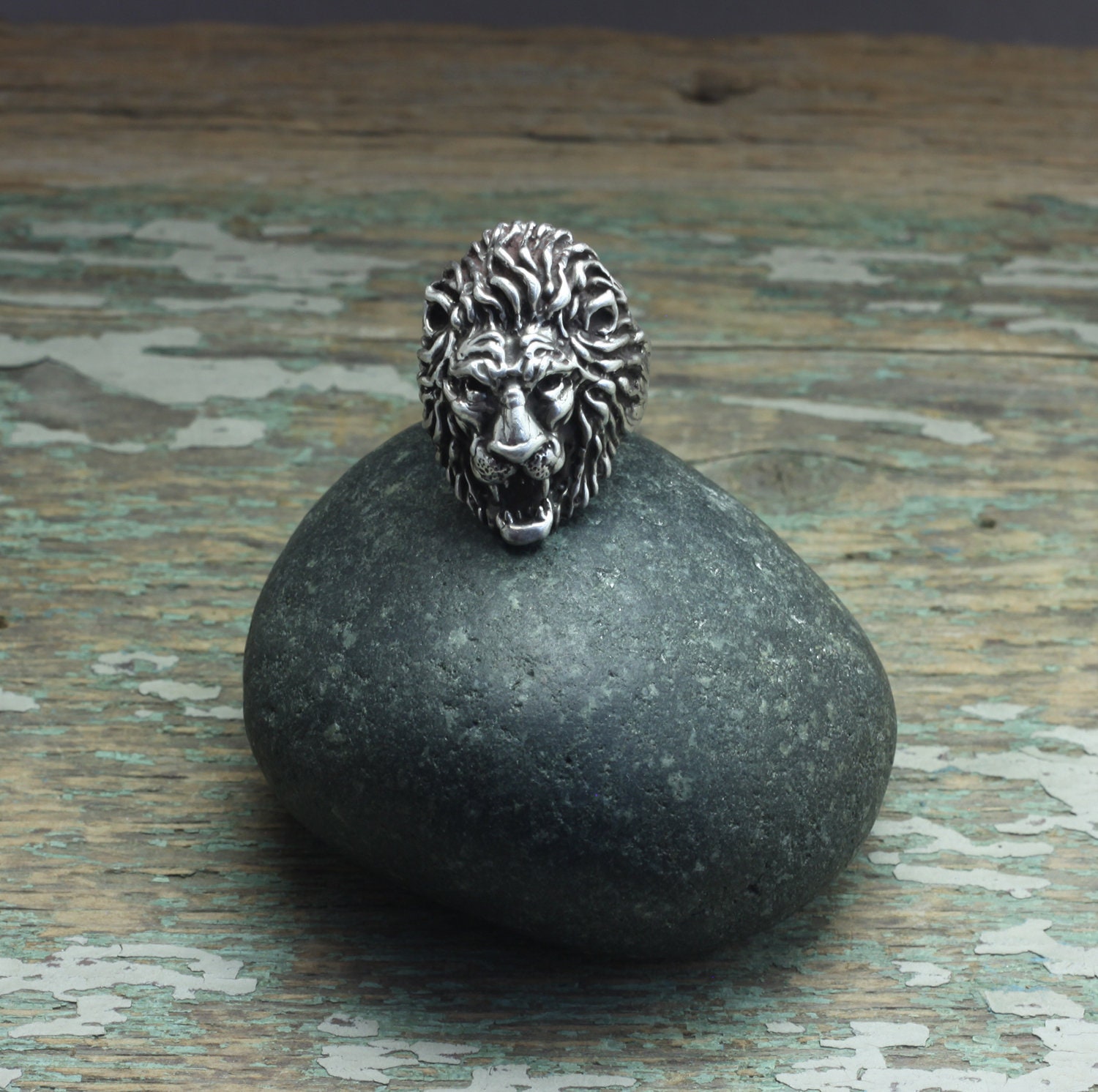 Roaring Lion Großer Ring - Sterling Silber Roaring Lion Großer Ring - Sterling Silber von EarthlyCreature
