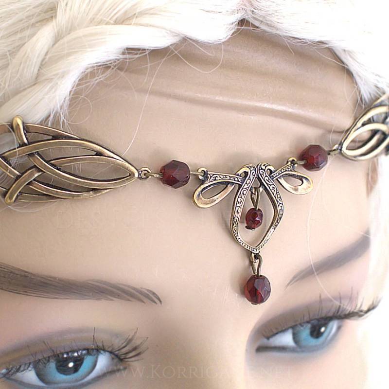 Érin Celtic Circlet Medieval Faery Tiara Bronze Burgundy Garnet Érin Celtic Circlet Medieval Faery Tiara Bronze Burgundy Garnet von EarthlyMoonCrafts