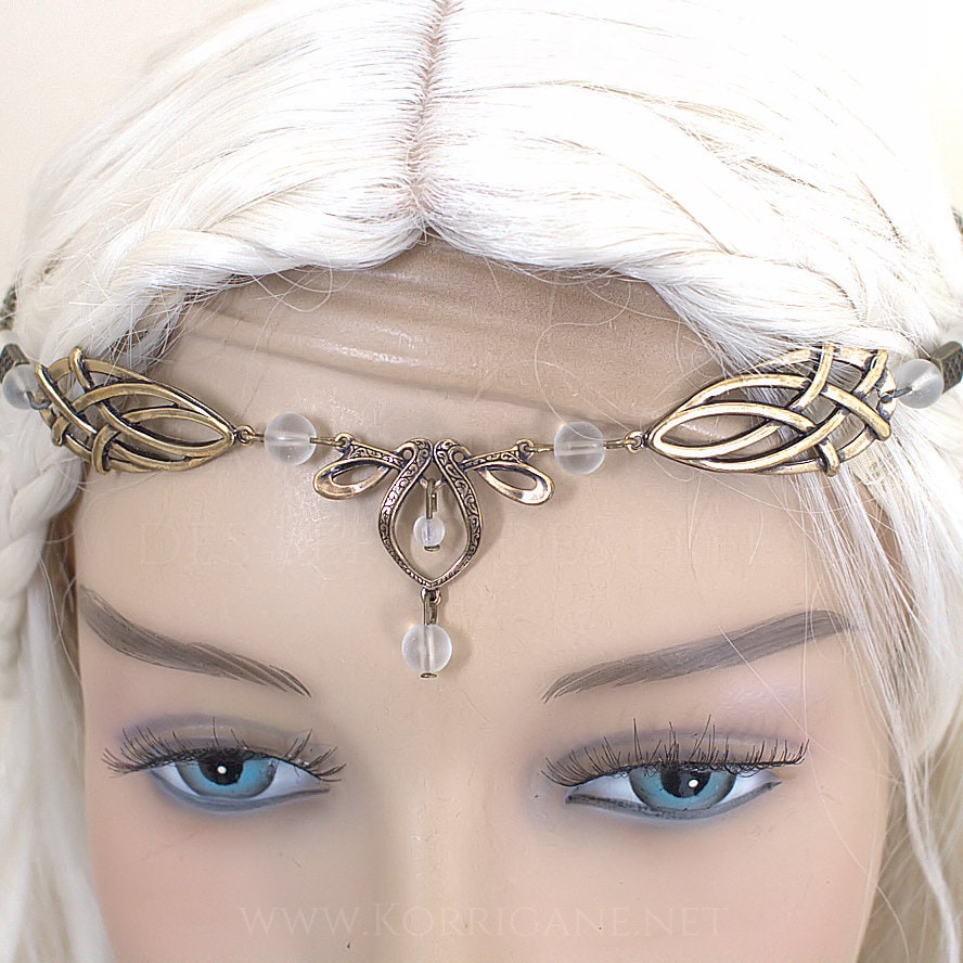 Érin Celtic Circlet Medieval Faery Tiara Bronze Frosted White Érin Celtic Circlet Medieval Faery Tiara Bronze Frosted White von EarthlyMoonCrafts