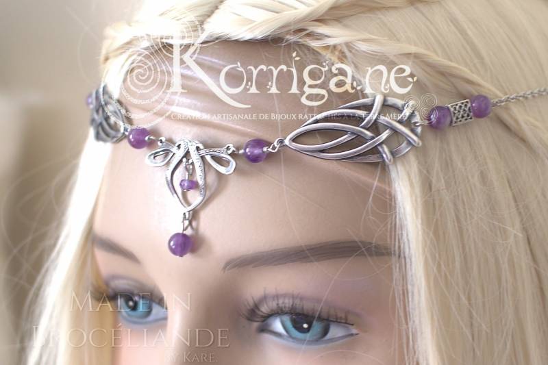 Erin Circlet - Amethyst Filled Sterling Silver Celtic Elf Faery Tiara Can Be Wear As A Necklace Erin Circlet - Amethyst Filled Sterling Silver Celtic Elf Faery Tiara Can Be Wear As A Necklace von EarthlyMoonCrafts