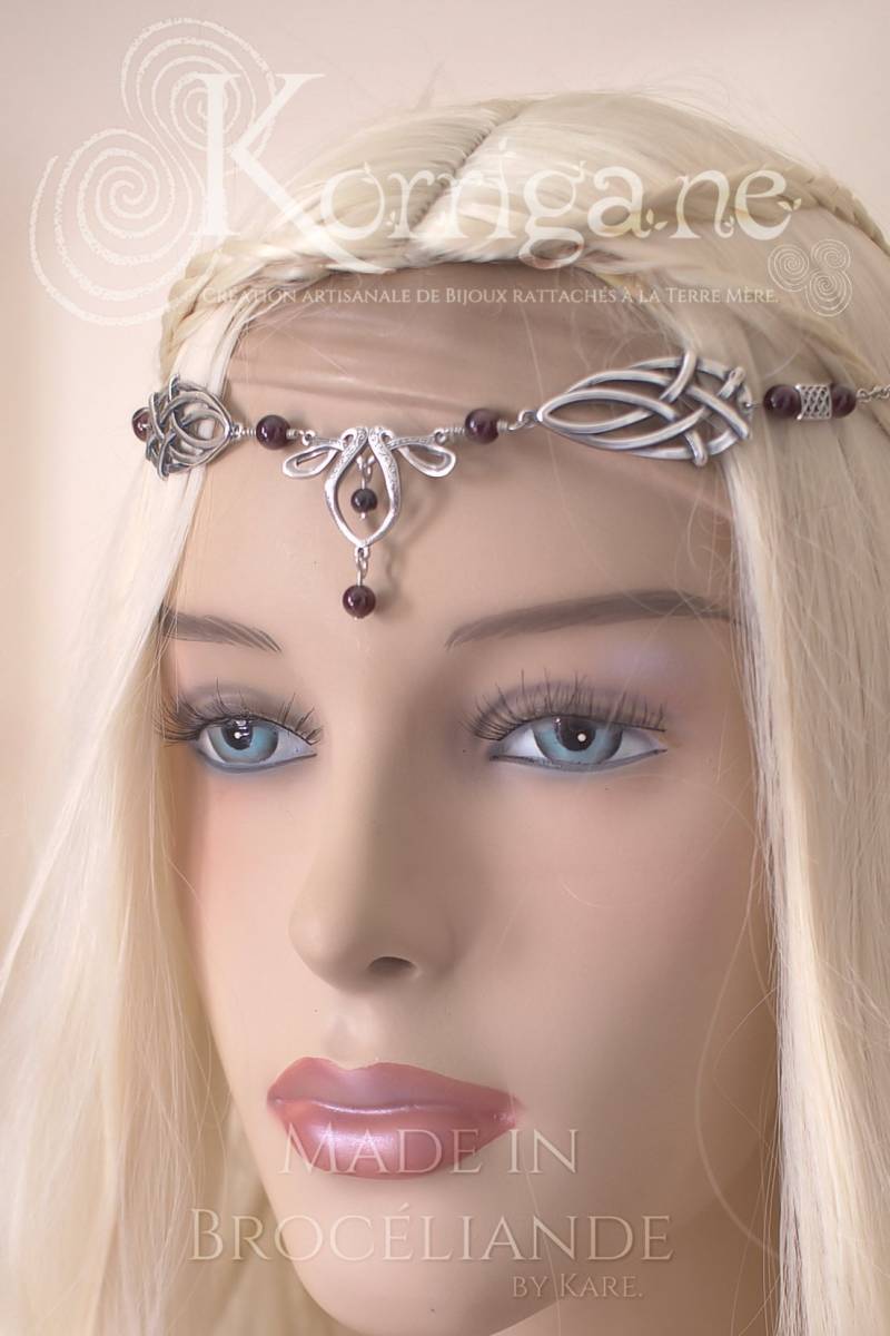 Erin Circlet - Garnet Filled Sterling Silver Celtic Elf Faery Tiara Can Be Wear As A Necklace Erin Circlet - Garnet Filled Sterling Silver Celtic Elf Faery Tiara Can Be Wear As A Necklace von EarthlyMoonCrafts