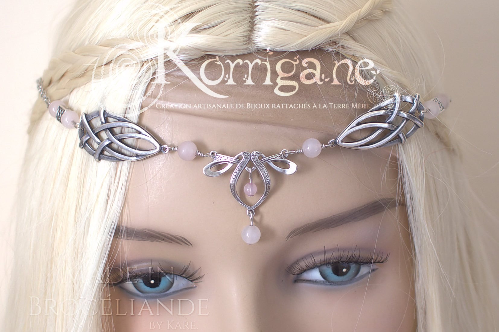 Erin Circlet - Pink Quartz Filled Sterling Silver Celtic Elf Faery Tiara Can Be Wear As A Necklace Erin Circlet - Pink Quartz Filled Sterling Silver Celtic Elf Faery Tiara Can Be Wear As A Necklace von EarthlyMoonCrafts