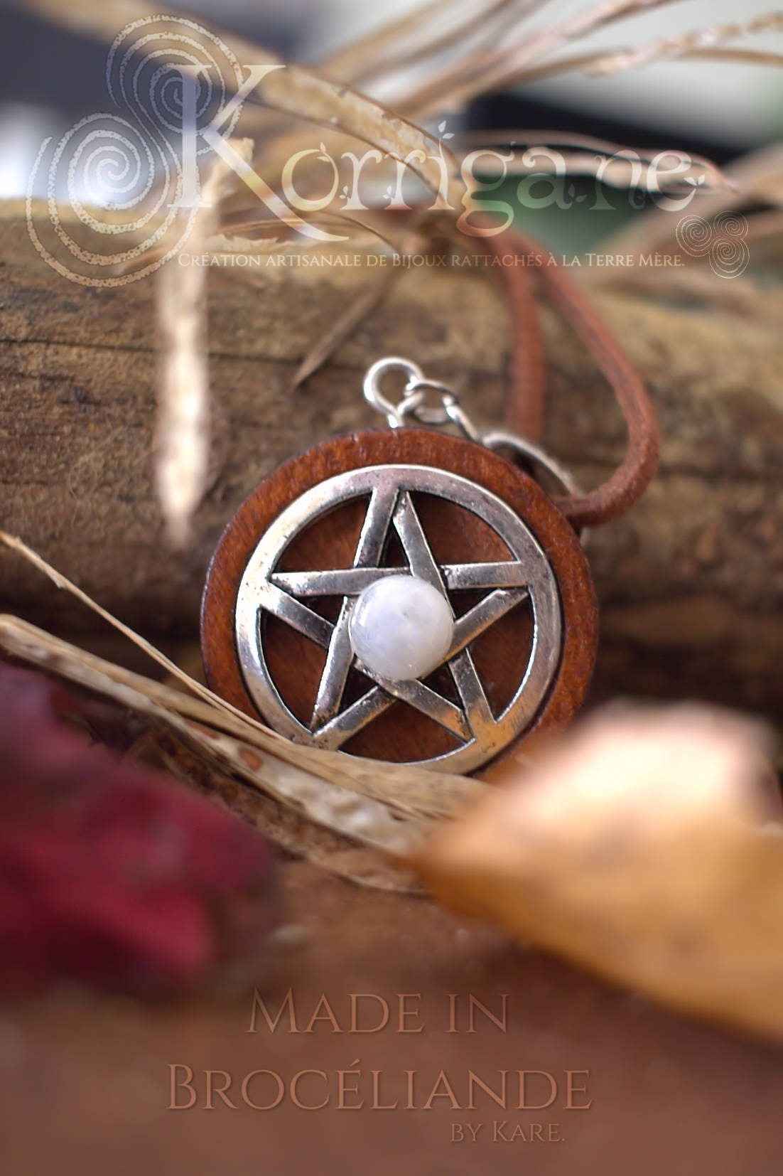 Pagan Protection Amulet "Pentagram" - Necklace Pendant Triquetra Knots Wood Brass Triple Goddess Wicca Saint Patrick Pagan Protection Amulet "Pentagram" - Necklace Pendant Triquetra Knots Wood Brass Triple Goddess Wicca Saint Patrick von EarthlyMoonCrafts
