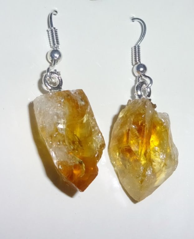 Citrin Aus Brasilien Natürliche Free Form Crystal Healing Edelstein Ohrringe Citrin Aus Brasilien Natürliche Free Form Crystal Healing Edelstein Ohrringe von EarthsRocks