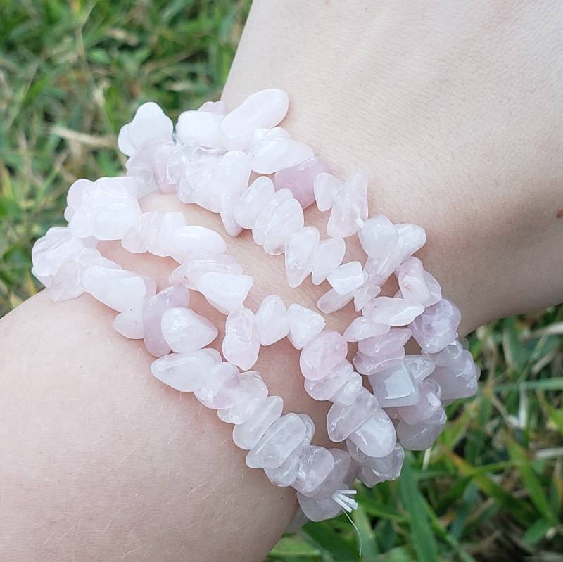 Rosenquarz Kristall Chip Armband Natürliche Edelstein Heilende Energie Rosenquarz Kristall Chip Armband Natürliche Edelstein Heilende Energie von EarthsRocks