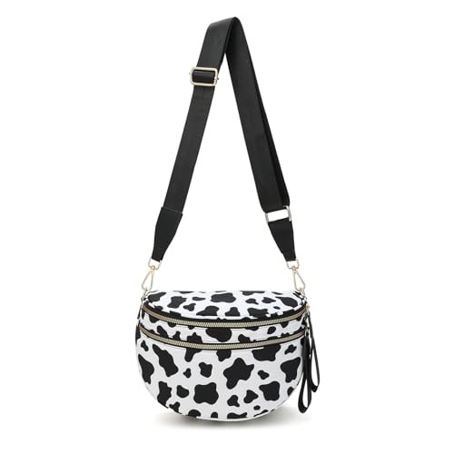 Elysir Crossbody Bag, Elysir The Roomie Bum Bag, Checkered and Solid Crossbody 𝐁ags Bum Bags for Women (Cow Pattern) von EasPowest