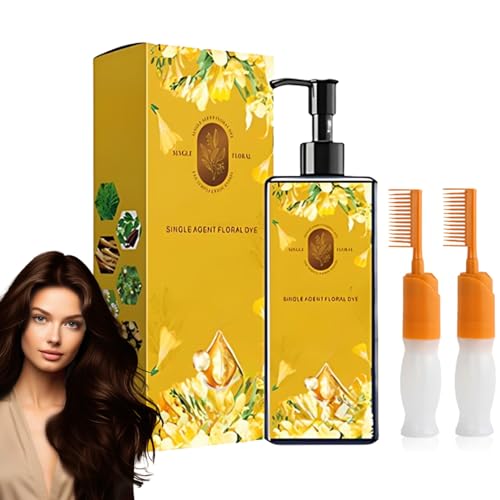 Pflegende Haarfarbe auf Pflanzenbasis, Bueaew Sciasi Excellten pflegende Pflanzenhaarfarbe, Lang anhaltendes und natürliches Farbshampoo zur Grauabdeckung für Männer Frauen (Dark Brown) von EasPowest